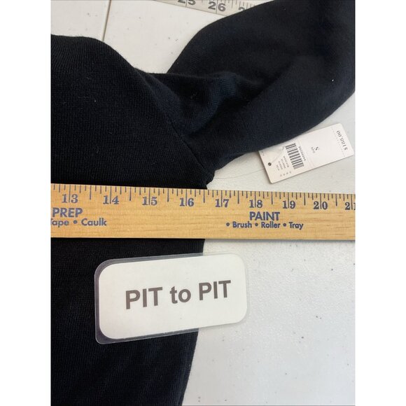 NEW Maeve Anthropologie Black White Floral Crew Neck Osceola Sweater Dress S - Picture 7 of 14